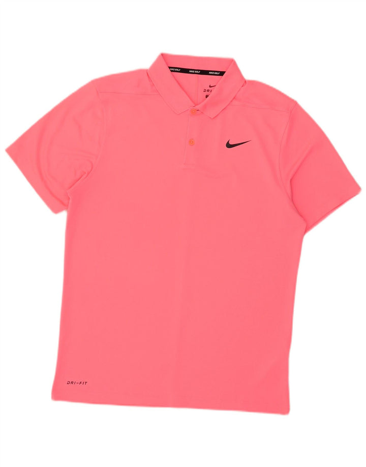 Camisa polo masculina Nike Dri Fit pequena rosa poliéster