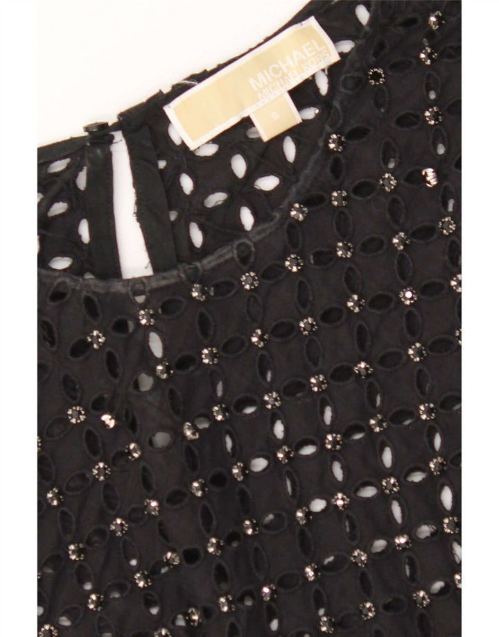 Blusa cropped feminina Michael Kors Reino Unido 10 pequena preta