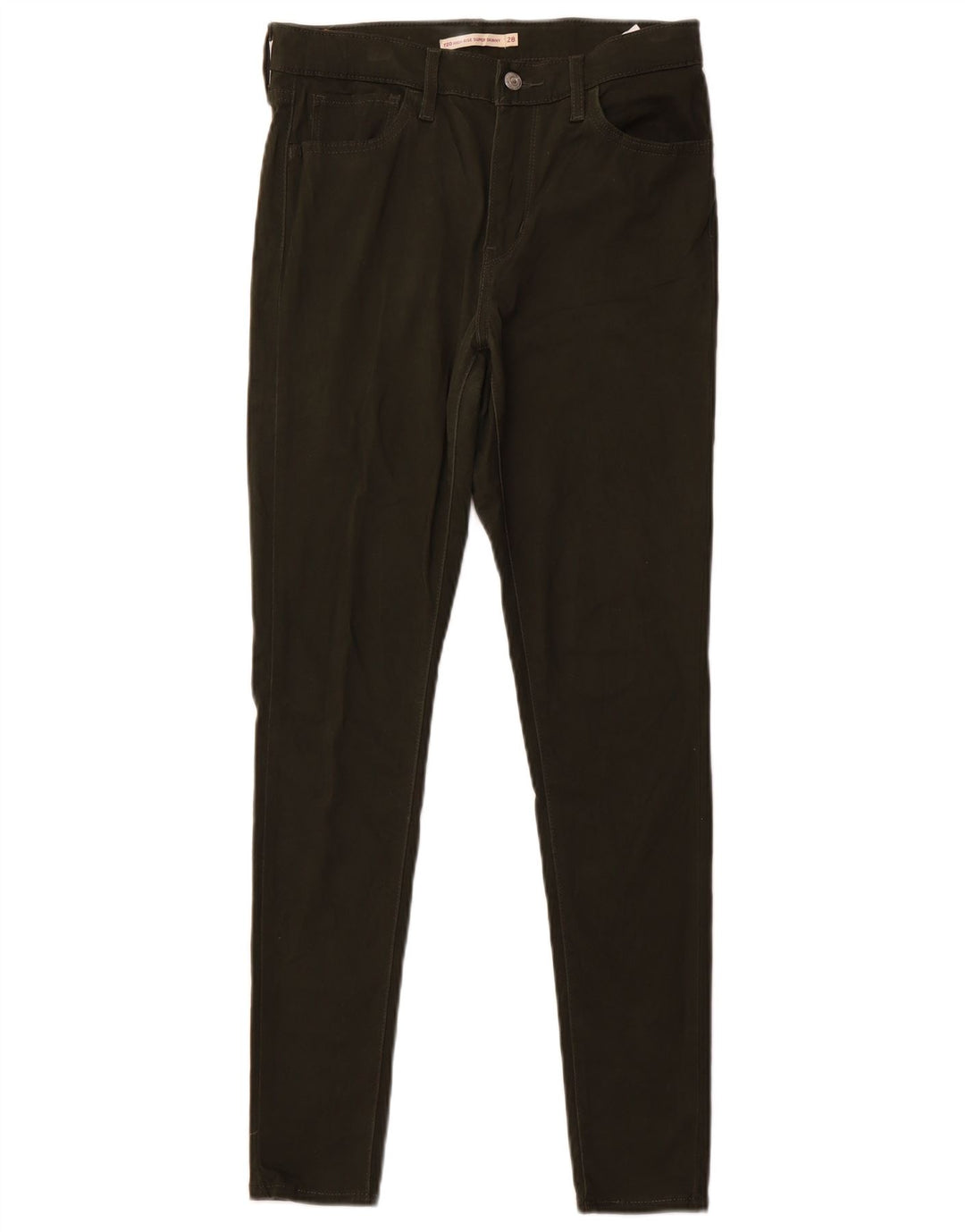 Calça feminina casual super skinny de cintura alta 720 da Levi's W28 L30 cáqui