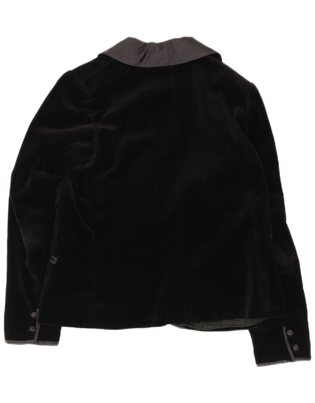 Jaqueta blazer feminina vintage de veludo com 1 botão Reino Unido 16 grande preta