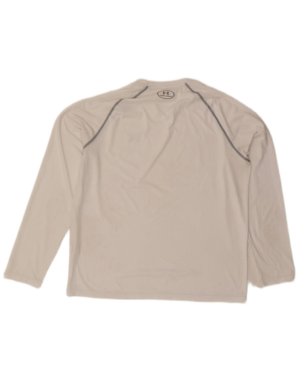 Under Armour Mens Heat Gear Top Manga Longa Grande Poliéster Branco