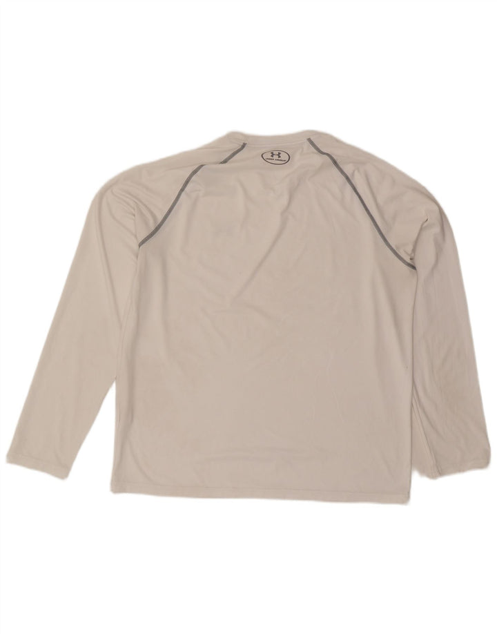 Under Armour Mens Heat Gear Top Manga Longa Grande Poliéster Branco