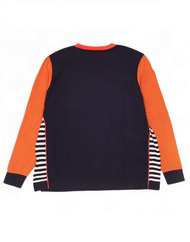 Suéter feminino com gola canoa White Stuff Reino Unido 16 grande azul marinho