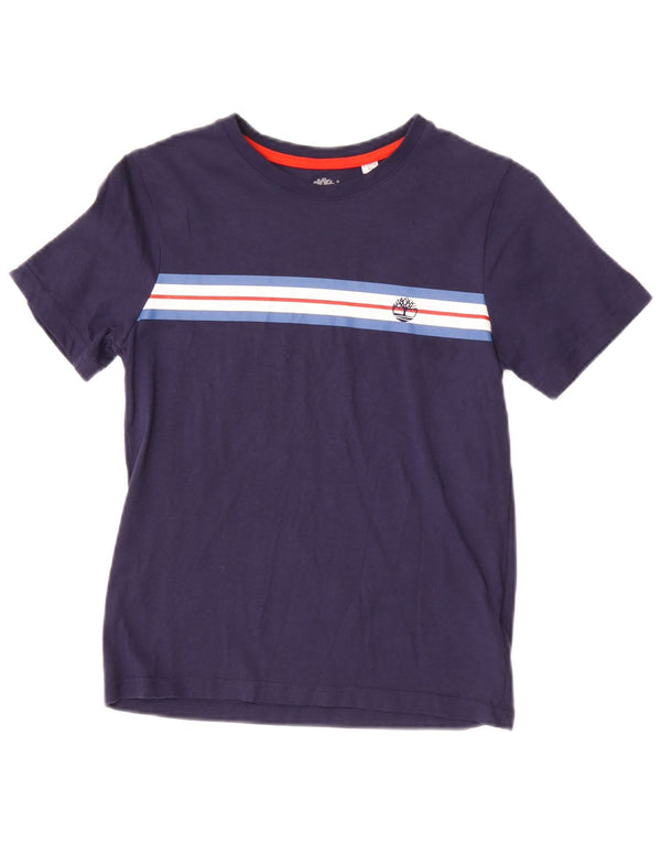 Camiseta masculina Timberland 11-12 anos XS azul marinho algodão colorblock