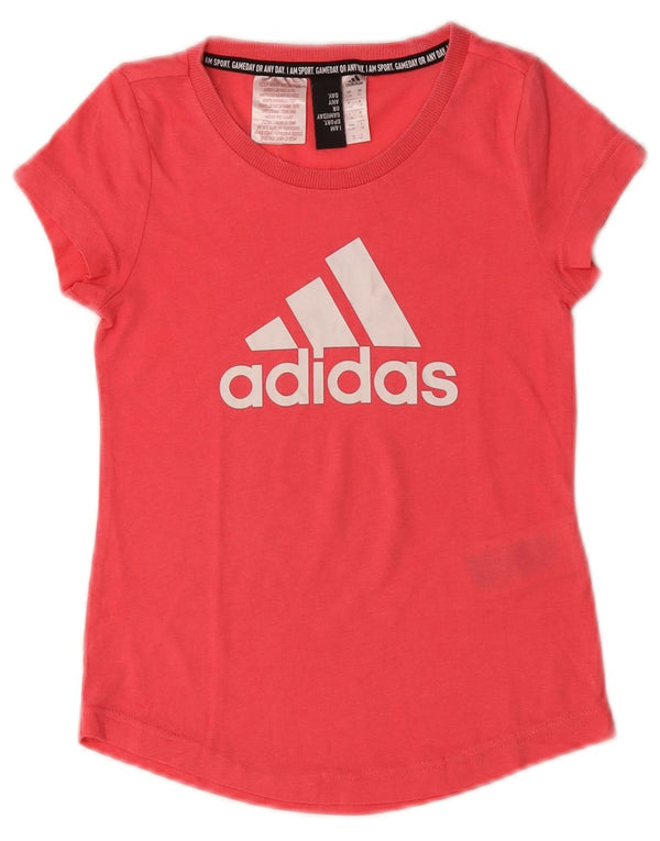 Camiseta feminina ADIDAS com estampa gráfica 7-8 anos algodão rosa