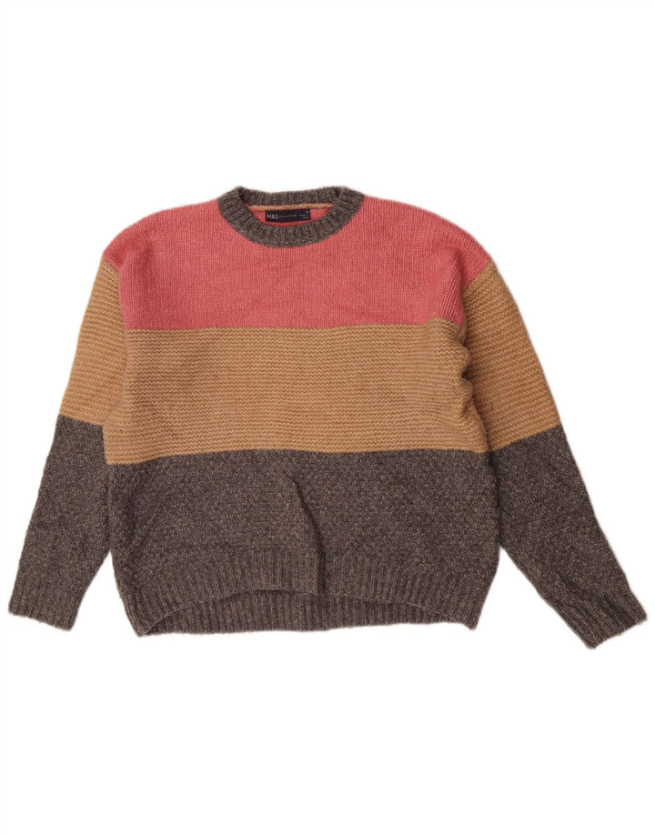 Suéter feminino Marks & Spencer com gola redonda Reino Unido 12 médio multicolorido