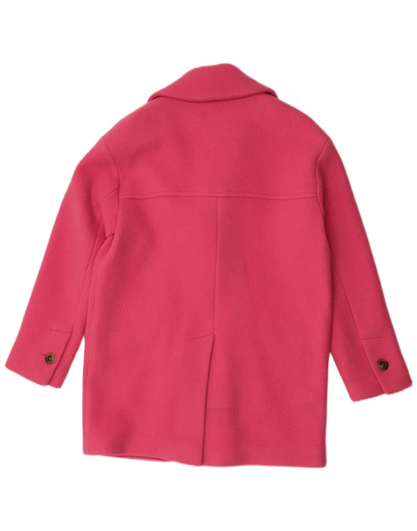 Casaco feminino oversized duplo breasted Pinko Reino Unido 6 XS lã rosa