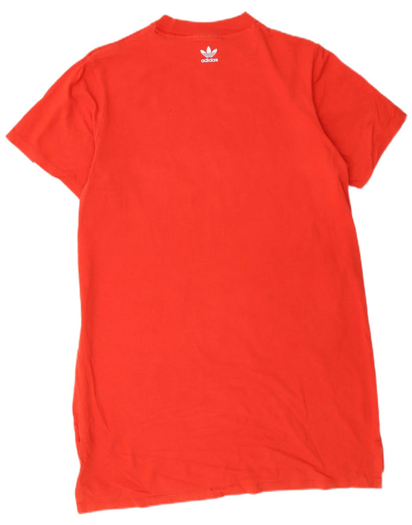 Adidas Camiseta Feminina Graphic Vestido UK 14 Médio Laranja Algodão