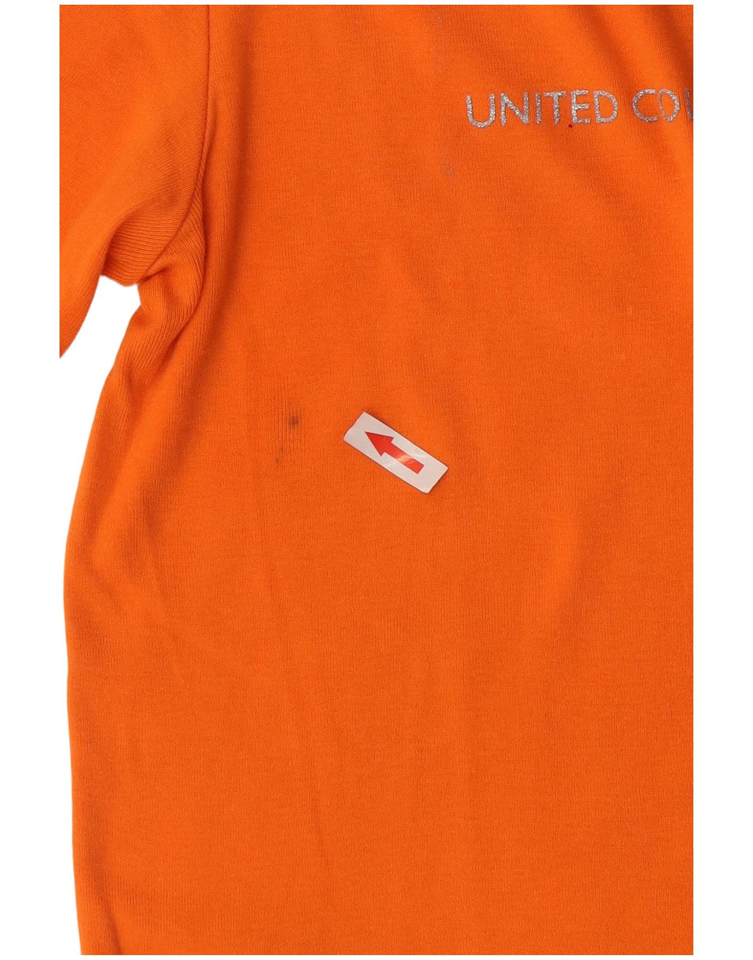 Camiseta feminina gráfica Benetton UK 14 médio laranja