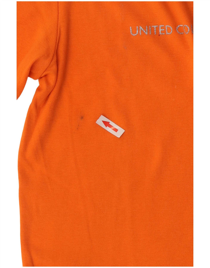Camiseta feminina gráfica Benetton UK 14 médio laranja