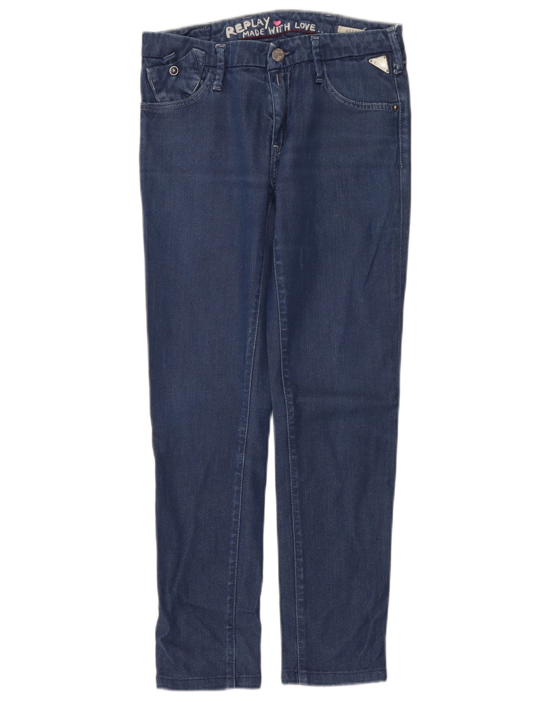 Replay Jeans Slim Feminino W27 L27 Azul Algodão