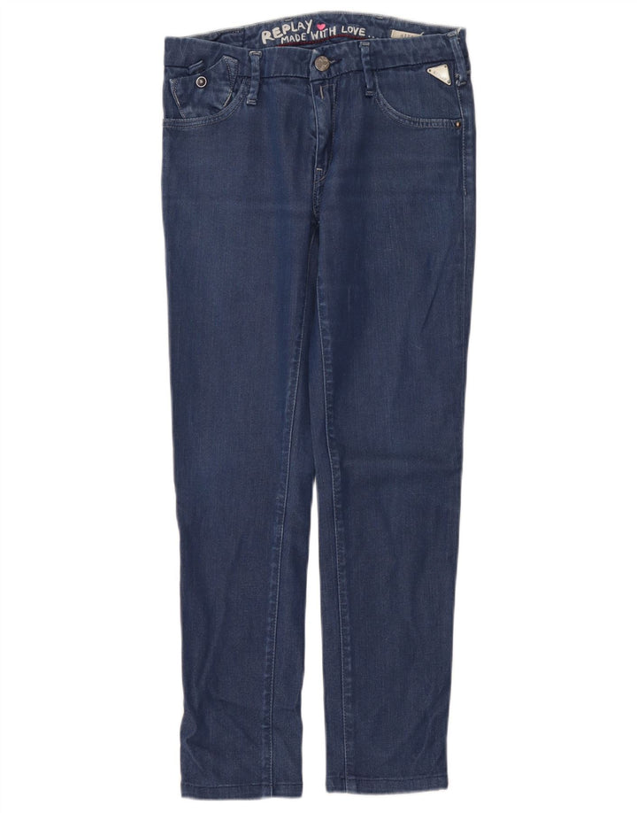 Replay Jeans Slim Feminino W27 L27 Azul Algodão