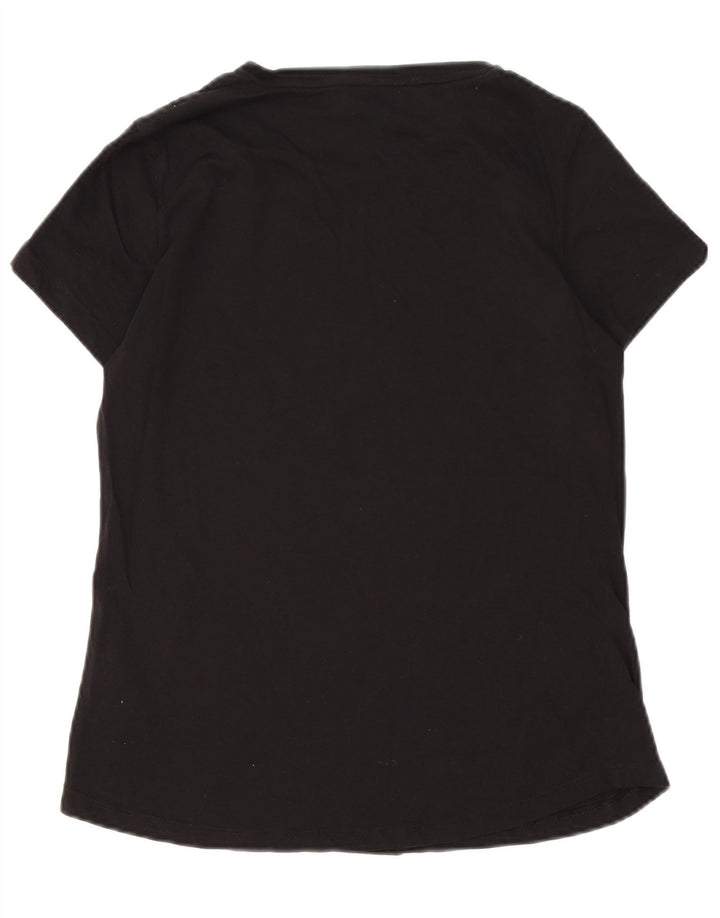 Camiseta feminina PUMA com estampa gráfica UK 14 grande algodão preto