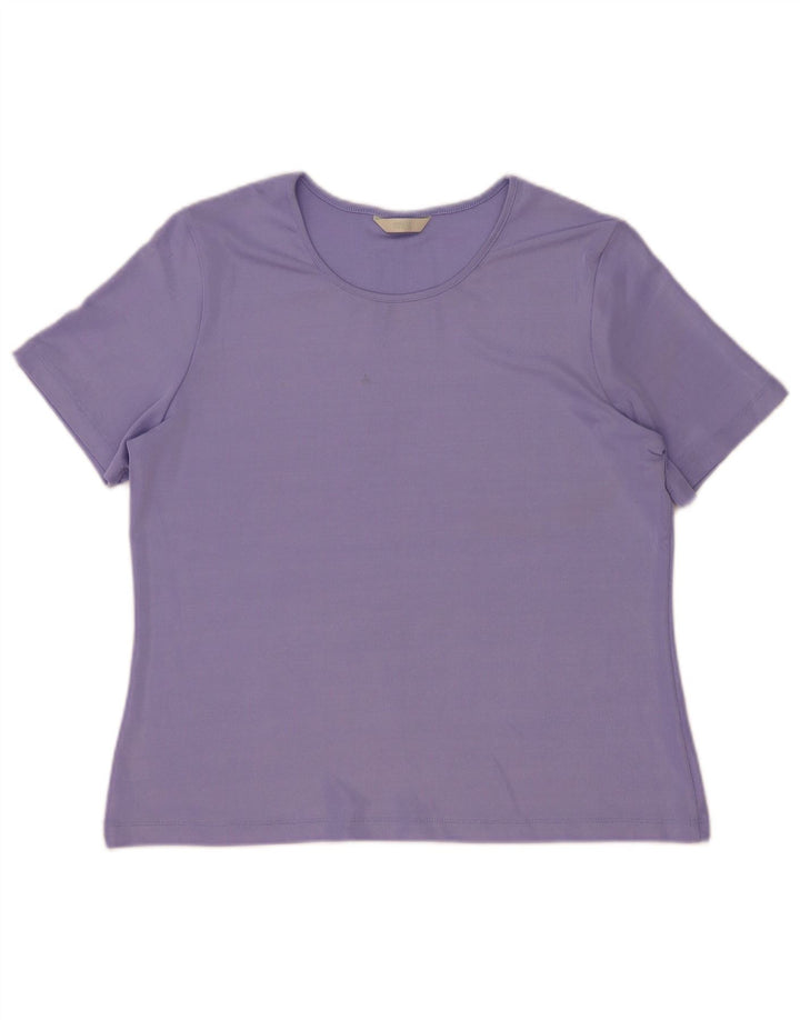 Camiseta feminina Marks & Spencer UK 16 grande poliéster roxo