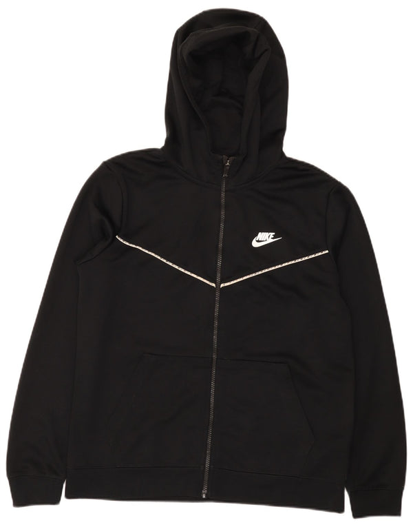 Suéter Nike Boys Zip com capuz 13-14 anos XL preto poliéster