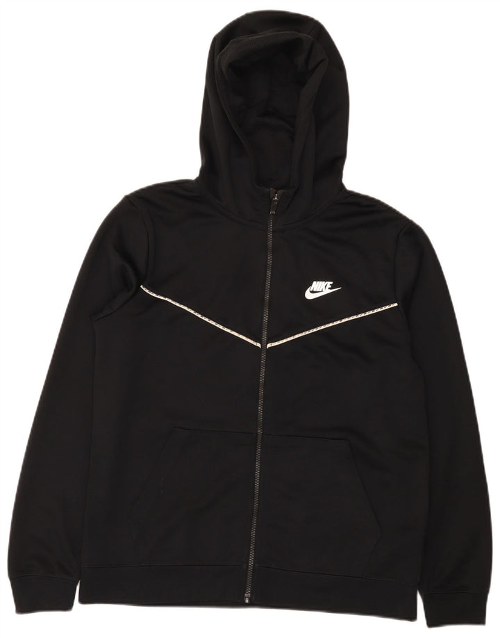 Suéter Nike Boys Zip com capuz 13-14 anos XL preto poliéster