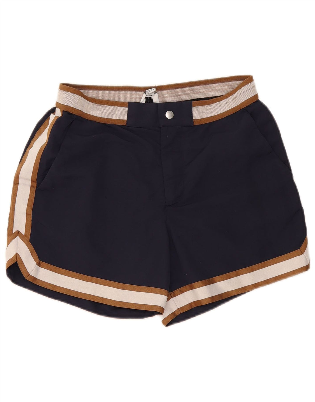 Shorts Che Chino Feminino Reiss Pequeno W27 Azul Marinho Colourblock Poliamida
