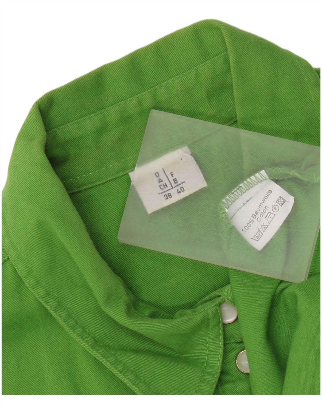 Camisa feminina vintage sem mangas oversized UE 40 algodão verde médio