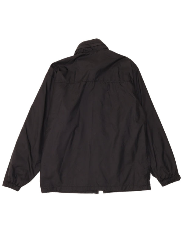 Jaqueta corta-vento masculina Fila com capuz UK 40 grande poliamida preta