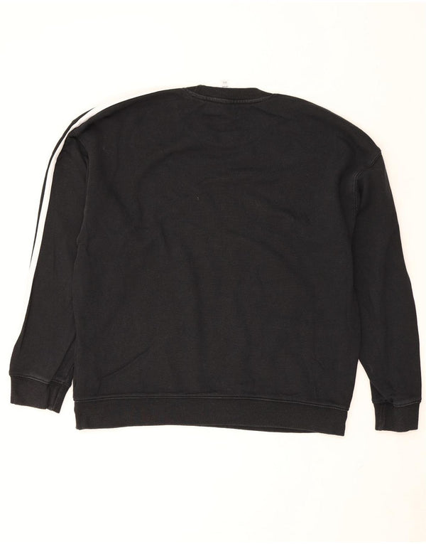 Adidas feminino oversized moletom jumper reino unido 12/14 médio algodão preto