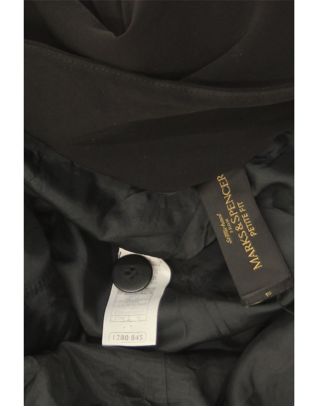 Jaqueta feminina Marks & Spencer Petite Longline Blazer Reino Unido 12 Médio Preto