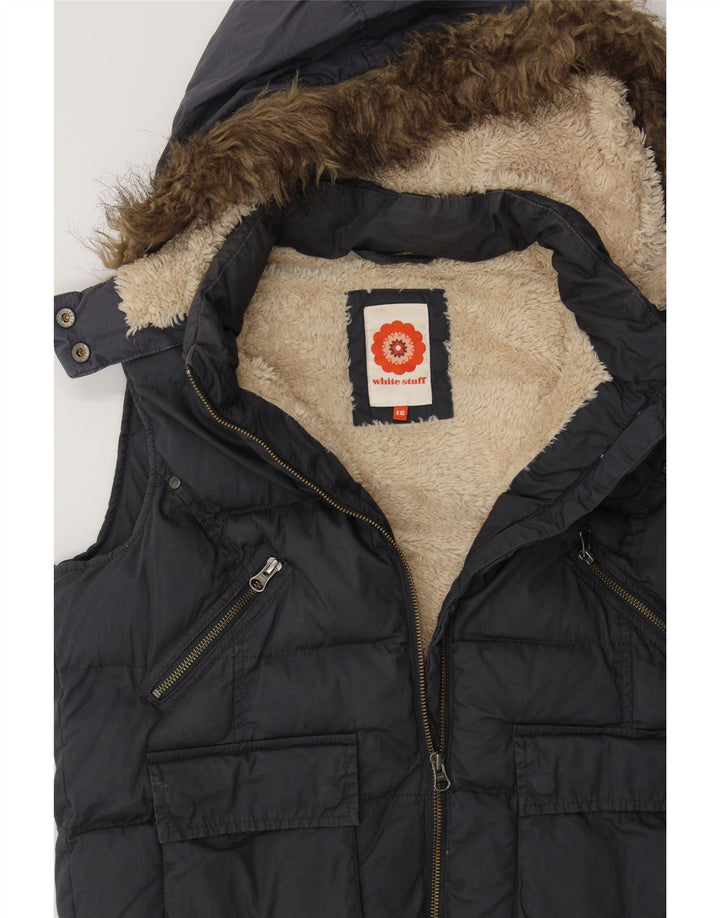 WHITE STUFF Boys Hooded Padded Gilet 11-12 Years Navy Blue Cotton Vintage White Stuff and Second-Hand White Stuff from Messina Hembry 