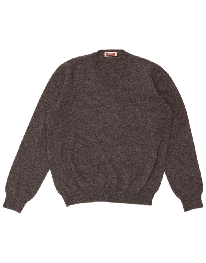 CONRAD HASSELBACH SHOES&GARMENT Suéter masculino com decote em V cinza médio