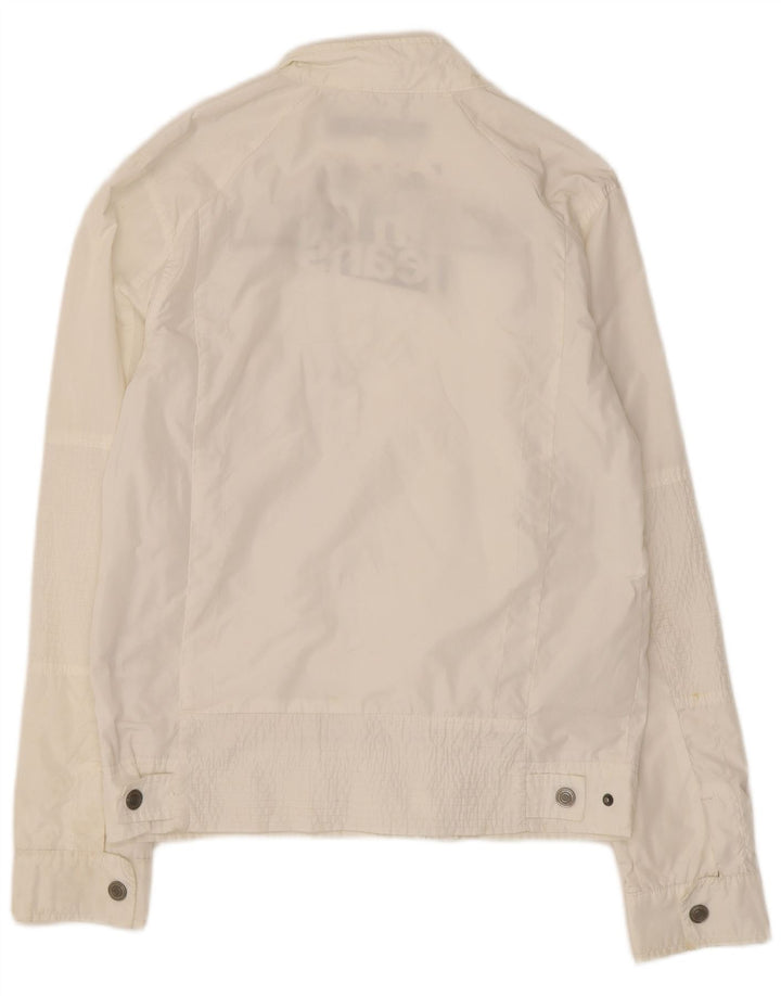 Casaco de chuva feminino Calvin Klein Jeans gráfico Reino Unido 10 pequeno poliéster branco