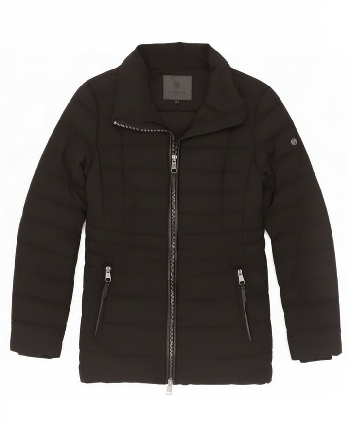 Jaqueta acolchoada feminina Massimo Dutti UK 10 poliéster preto pequeno