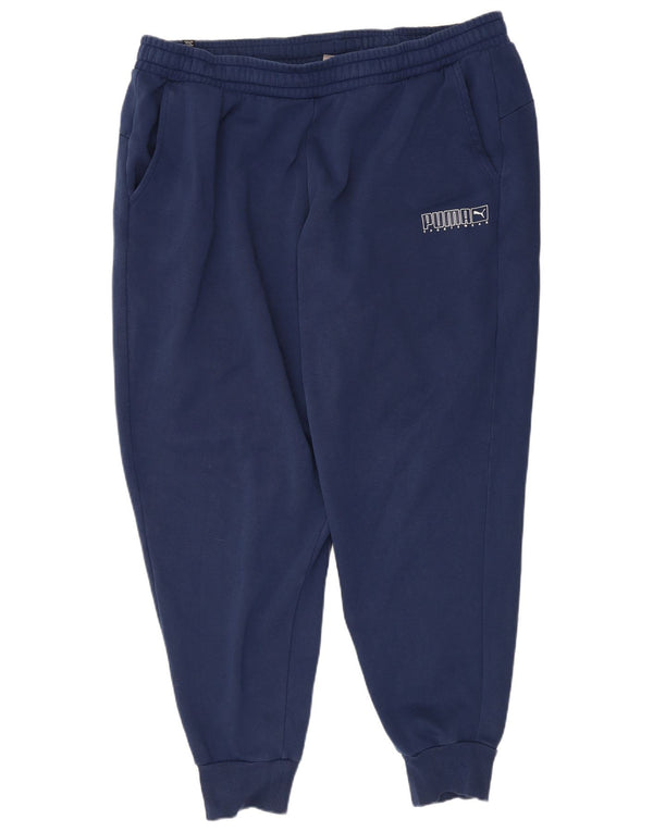 Calça de treino masculina Puma Joggers 3XL algodão azul marinho