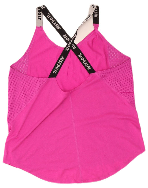 Colete gráfico feminino Nike Dri Fit Crop Top UK 14 grande rosa