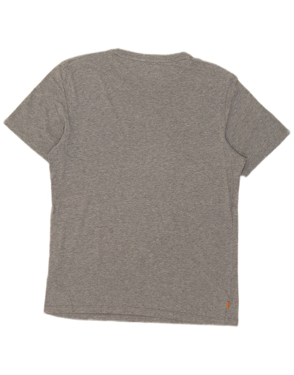 Camiseta masculina Timberland Regular Fit Graphic Top cinza médio algodão