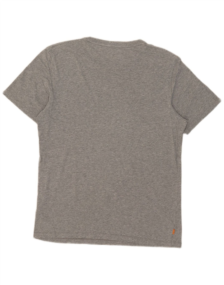 Camiseta masculina Timberland Regular Fit Graphic Top cinza médio algodão