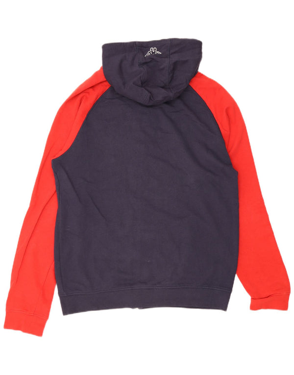 Suéter Kappa masculino com capuz e zíper XL azul marinho bloco colorido