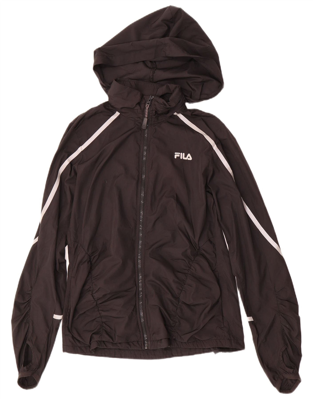 Jaqueta feminina com capuz FILA UK 14 poliéster preto médio