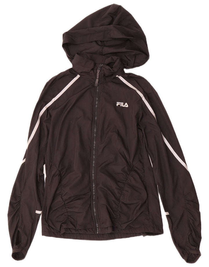 Jaqueta feminina com capuz FILA UK 14 poliéster preto médio