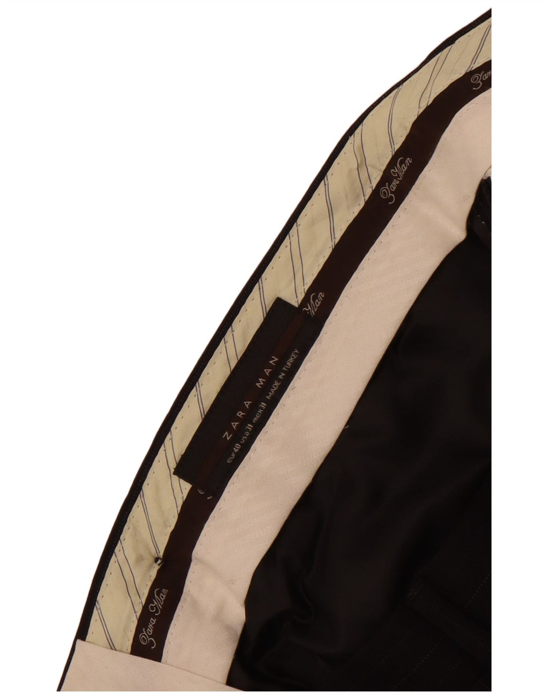 Zara Mens Straight Suit Calças EU 40 Médio W32 L27 Riscas Pretas