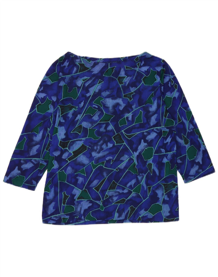 Top feminino Valstar com estampa abstrata manga 3/4 UK 18 XL azul