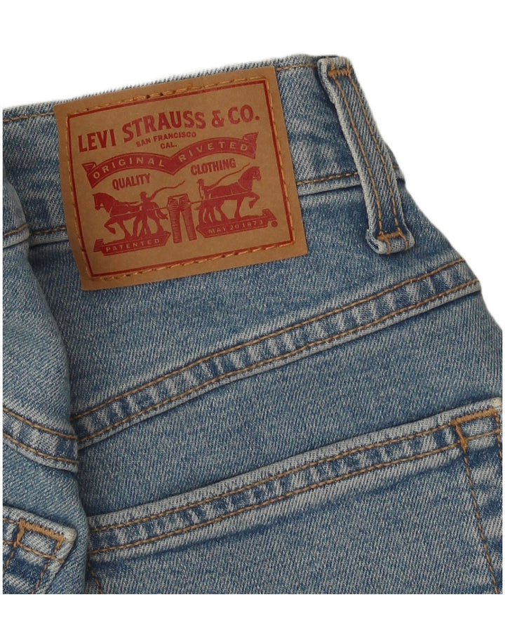 Shorts jeans feminino Levi's W26 pequeno algodão azul