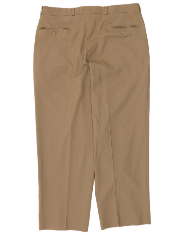 Calças masculinas de terno reto Chaps Ralph Lauren W32 L27 bege
