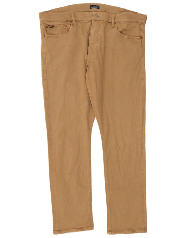 Polo Ralph Lauren Calça masculina reta casual W38 L32 algodão bege