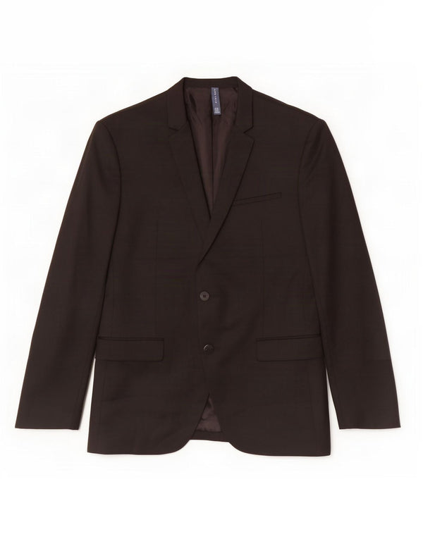 Jaqueta blazer masculina Zara com 2 botões EU 50 poliéster preto médio