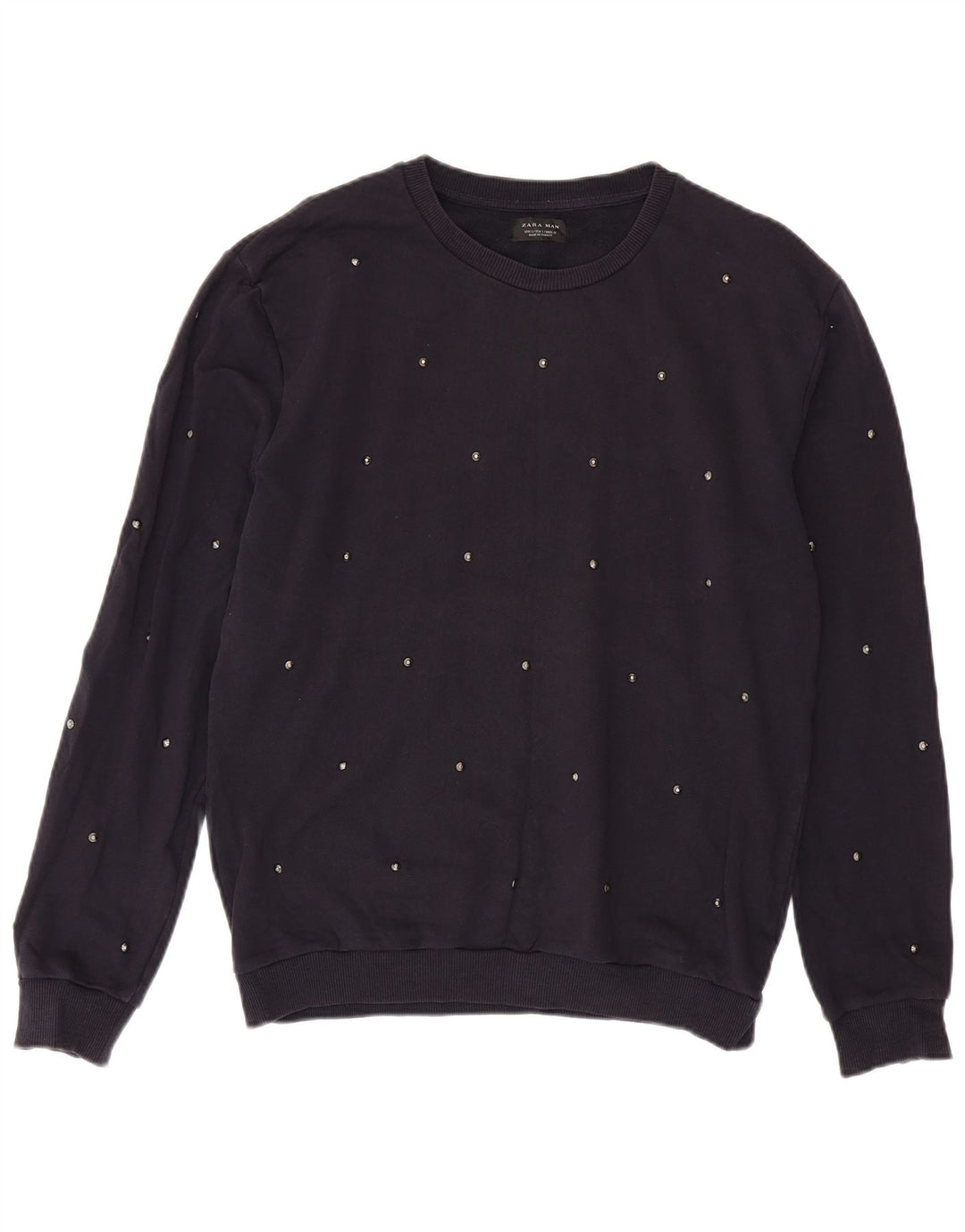 Zara moletom masculino jumper grande algodão azul marinho