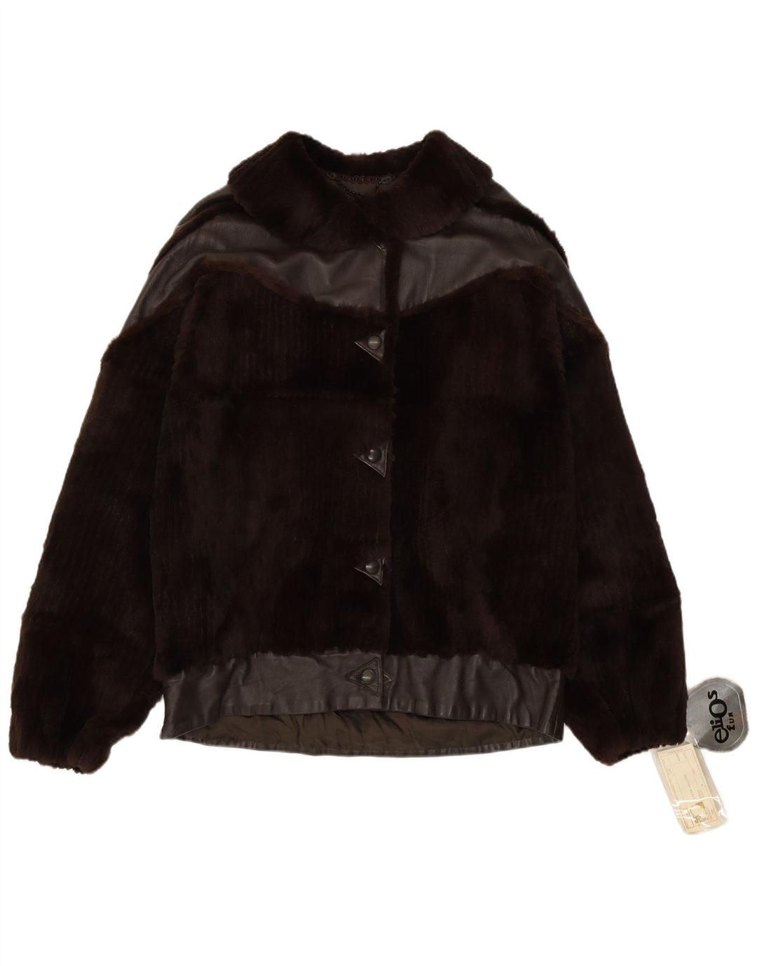 Jaqueta de pele feminina Elios IT 44 couro marrom médio