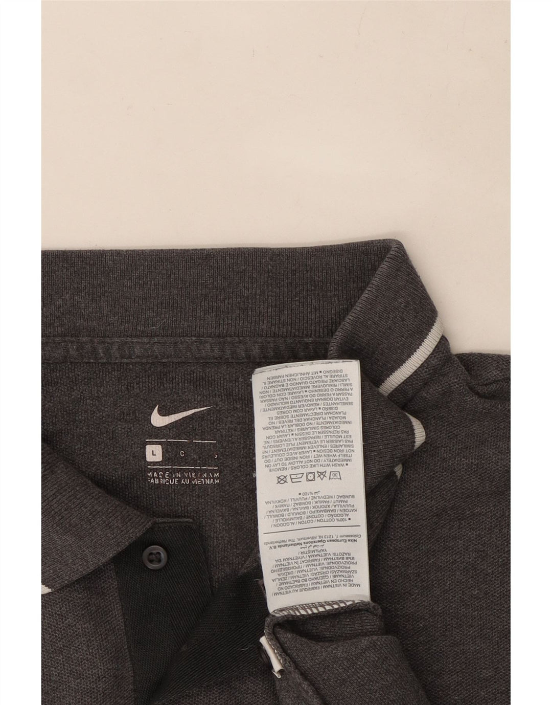 Camisa polo masculina Nike grande algodão cinza