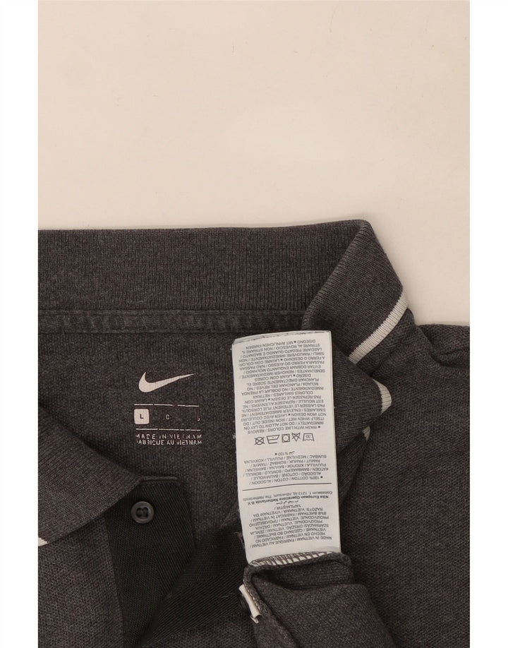 Camisa polo masculina Nike grande algodão cinza
