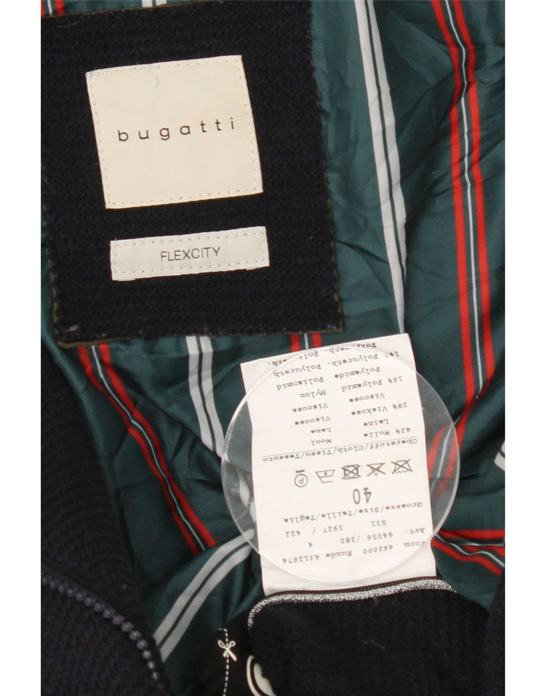Casaco corta-vento feminino Bugatti com capuz EU 40 lã azul marinho médio