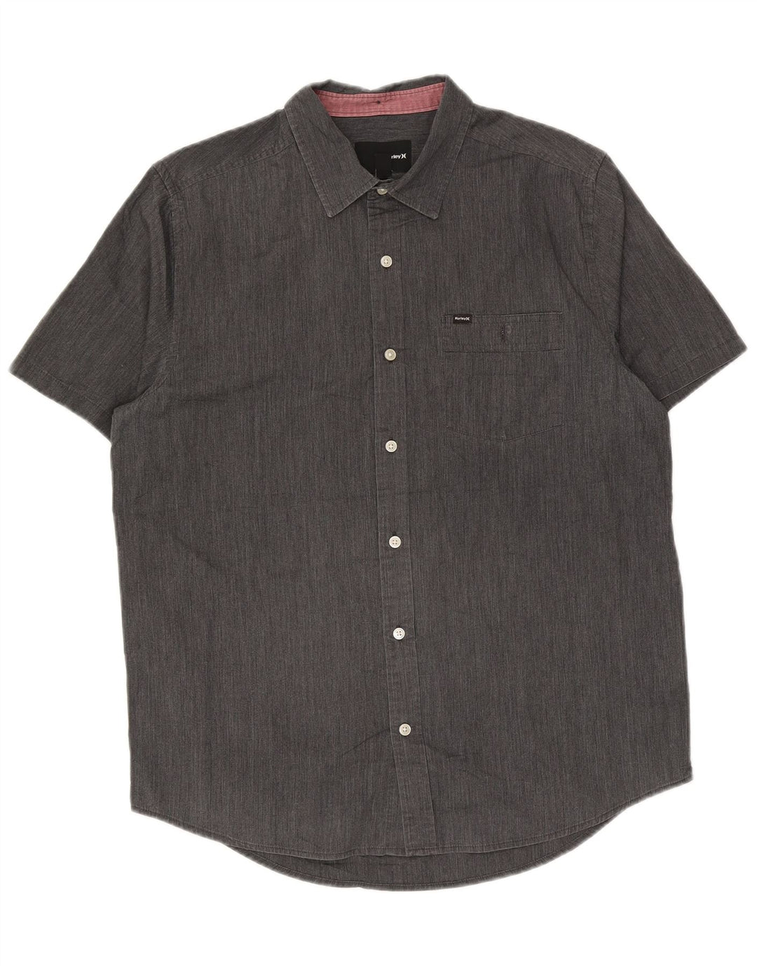Camisa masculina Hurley de manga curta grande algodão cinza