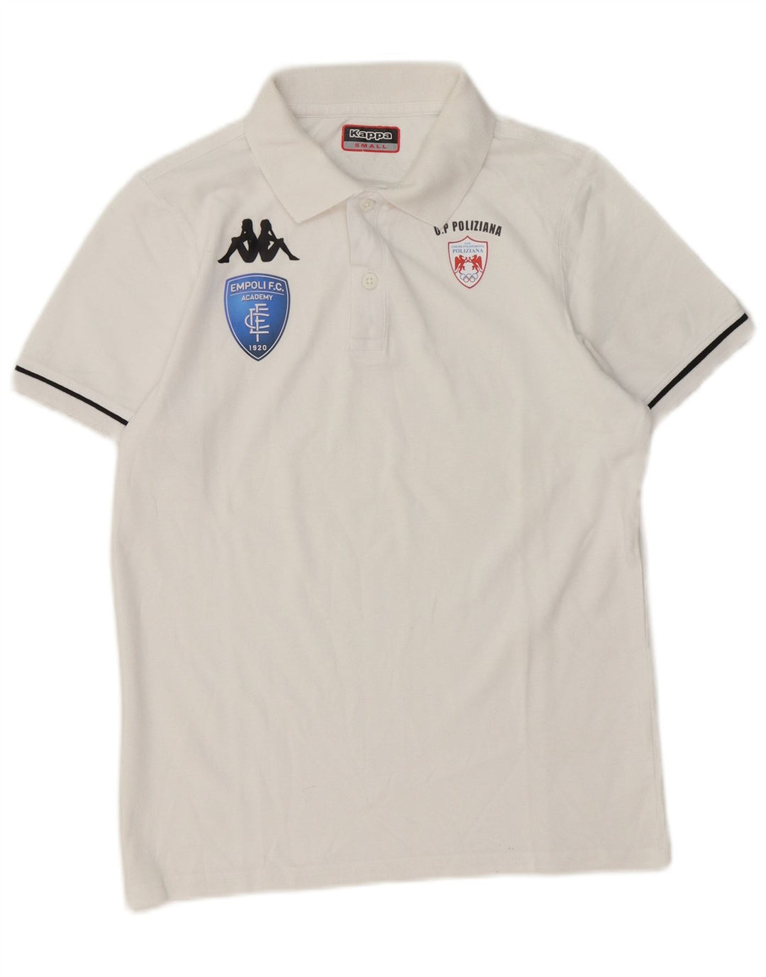 Camisa pólo gráfica masculina Kappa pequena branca