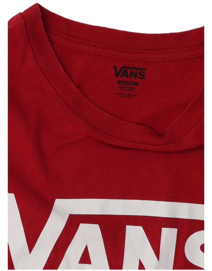 Camiseta masculina gráfica VANS Top médio algodão vermelho